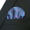 S&W SHLAX&WING Men's Pocket Square Floral Blue Pink Handkerchief for