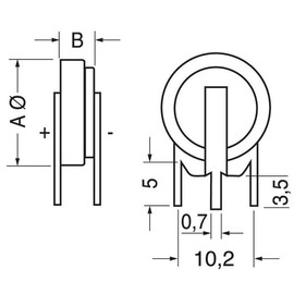 Pila a Bottone CR2450 al Litio 3V 530mAh con 3 Pin a Saldare per Circuito Stampato (C.S.), Passo 10.2mm Montaggio Verticale, Batteria per Memorie CMOS BIOS PLC e Schede Industriali (10 Pezzi)
