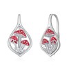 Suiknsn Red Mushroom Earrings for Women 925 Sterling Silver Mushroom