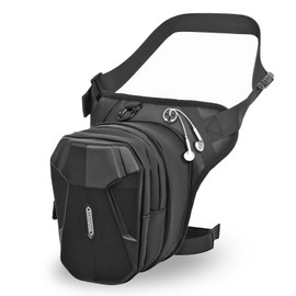 Motorcycle Leg Bag, Men's Thigh Bag, Motorcycle Leg Bag, Waterproof & Adjustable Leg Strap, for Running, Hiking, Cycling, Motorcycle, Sports and Work, black, Sports