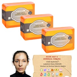 Organicsun Kojik Asit & Zerdeçal Sabunu 3 Adet x 140 Gr Leke ve Sivilce Karşıtı Kojic Acid - Kolajen - AHA BHA - C Vitamini - Hyaluronic Acid - Shea Butter Yağı İçerikli Aydınlatıcı Sabun