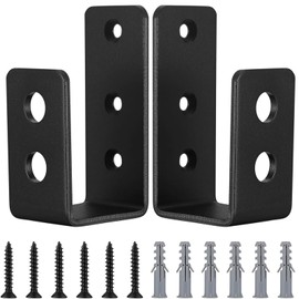 2x4 Door Barricade Brackets, Heavy Duty Door Security Bar with Screws and Anchors, Open Holder U Brackets, Security Bar Door Stopper,Holder U Shape