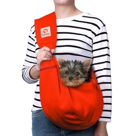 TOMKAS Dog Carrier Sling with Classic Bag and Snap Closure, for Dogs and Cats up to 5 kg, Can also be Used as a Dog Purse