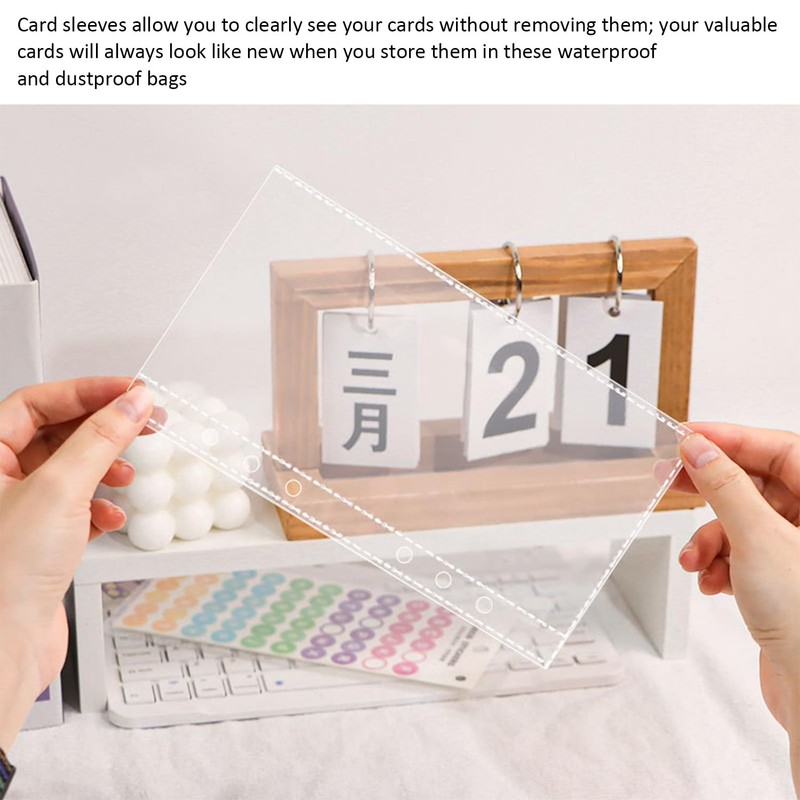30-Piece Card Folder, Waterproof 6-Hole Folder, A5 Storage Document Bag,