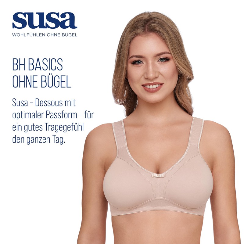 SUSA Women's Damen Entlastungs-BH ohne Bügel Topsy Wireless Bra, Brown