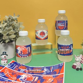 100 Pcs Baseball/Football/Basketball Birthday Sticker for Favors, 5 Style/20 Pieces Sports Birthday Themed Party Supplies, Birthday Party Supplies for Party Welcome Decorations Favors(Basketball)