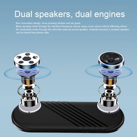 EBTOOLS Mini BT Seaker, Dual Modes Advanced Conduct Sound via Pillow to Ears Portable Speaker with Clear Sound, Timing Function Long Battery Life Mini BT 5.3 Speaker (Black)