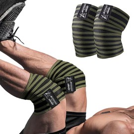 Knee Wraps for Weightlifting (1 Pair),Knee Straps for Squats Cross Training WODs Gym Workouts Weightlifting Fitness & Powerlifting,Alternative Knee Sleeve,72" Compression & Elastic Support