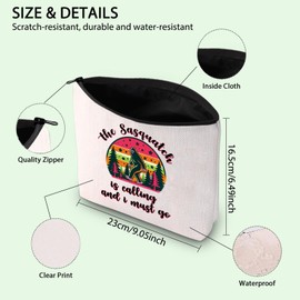 Sasquatch Gift Sasquatch Forest Hiking Makeup Bag Sasquatch Lover Gift Camping Zipper Pouch Cryptid Gift Outdoor Gift (The Sasquatch UK)