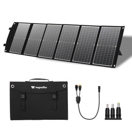 wagnation 100 Watt Portable Solar Panel, Foldable Solar Panel Charger with Kickstands, QC3.0 USB-A USB-C & DC Output for Phone/Power Station, IP65 Waterproof for Camping Backpacking Hiking RV Blackout