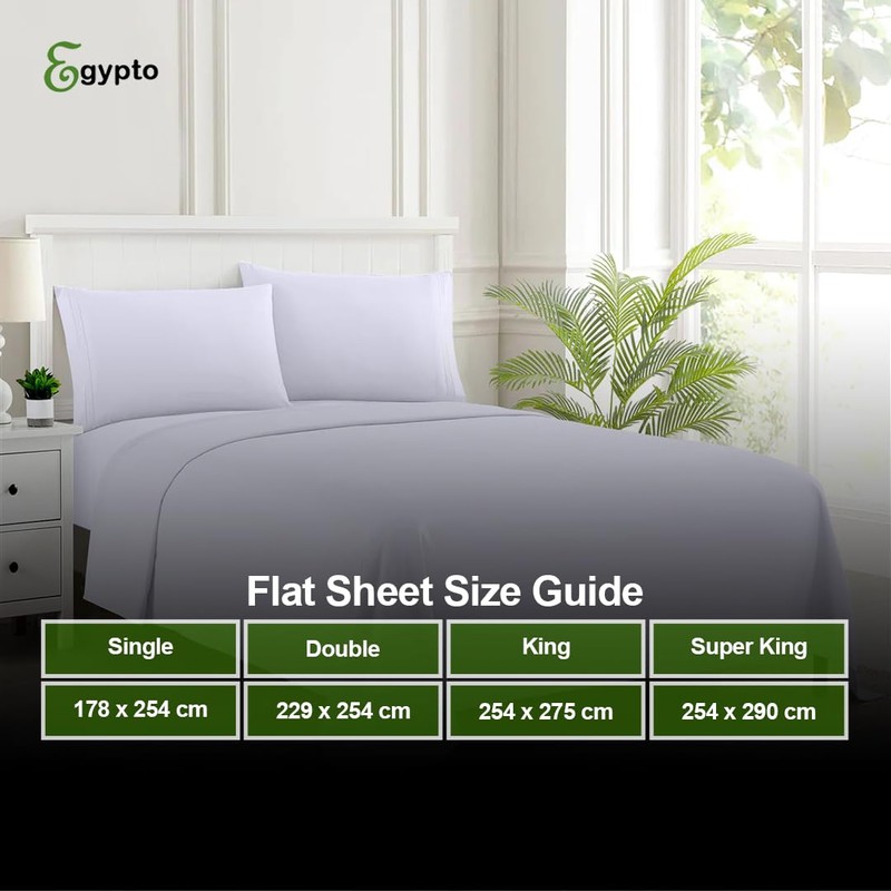Egypto Easy Care Luxury Bedding King Size Flat Sheet –