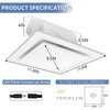 POWERENG Bathroom Exhaust Fan with Light,Bathroom Fan with 6000K Square