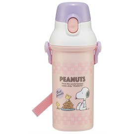 Skater PSB5SANAG-A Water Bottle, 16.9 fl oz (480 ml), For Kids, Antibacterial, Plastic, Kid-Friendly, Lightweight, Snoopy 80s Cafe, Made in Japan