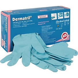 Nitrile Glove Dermatril 740 Size 11 250 mm Blue KCL Cat III EN374, Pack of 100