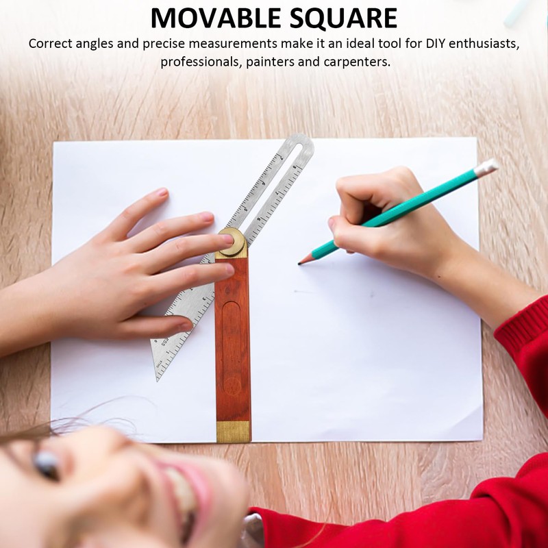 1 woodworking bevel tool ruler, adjustable angle sliding T-ruler, carpenter