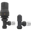 NRG Angled Thermostatic Radiator Valve and Manual Angled Valves 15mm