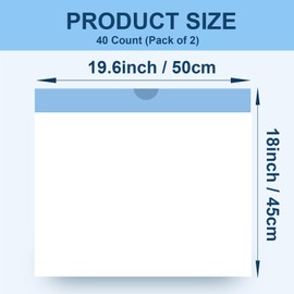 40 Count 19.6" x 18" Cat Litter Box Liners for Self-Cleaning Cat Litter Box, Replacement Automatic Litter Box Liners, 4 Rolls Drawstring Trash Bags for Robot, Extra Thick（2 Packs/40 Counts）
