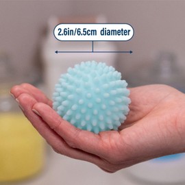 Reusable Laundry Dryer Balls, Sky Blue Plastic Anti-Static Fabric Softener, Reduces Wrinkles, Sustainable Cleaning Supplies, Essential Washing & Drying Aid for Soft, 6 Pack, 2.36 in (Sky Blue)
