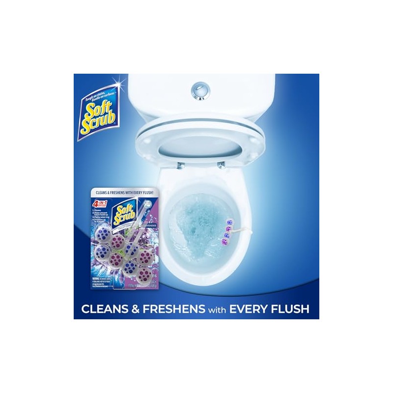 Soft Scrub 4-In-1 Rim Hanger Toilet Bowl Cleaner, Lavender, 2
