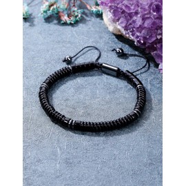 MANIFO Healing Crystals Bracelet Adjustable Black Obsidian Crystal Stone Bracelets for Men and Women