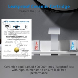 BRAVEBAR Chrome Bathroom Faucet 3 Holes 8Inch Widespread Bathroom Sink Faucet Two Handles Lavatory Vanity Waterfall Sink Faucets with Pop-up Drain Assembly & Supply Lines