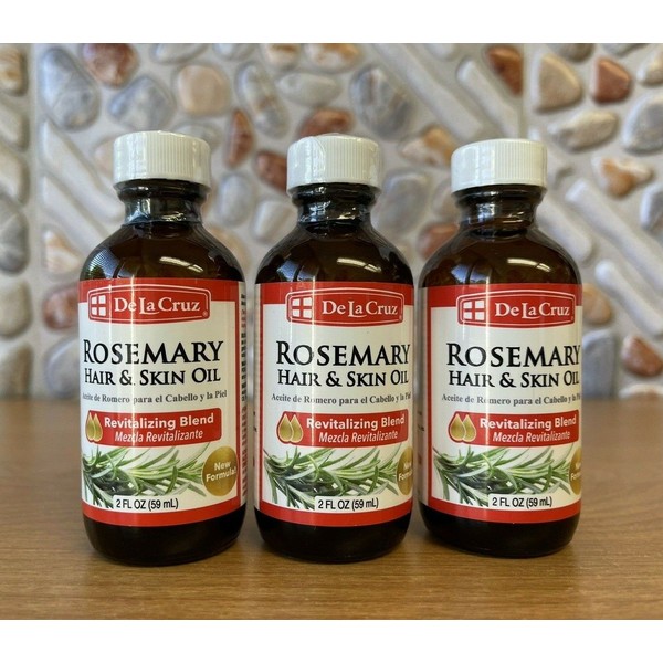 3pk DE LA CRUZ Moisturizer - Rosemary Hair & Skin Oil - 2oz