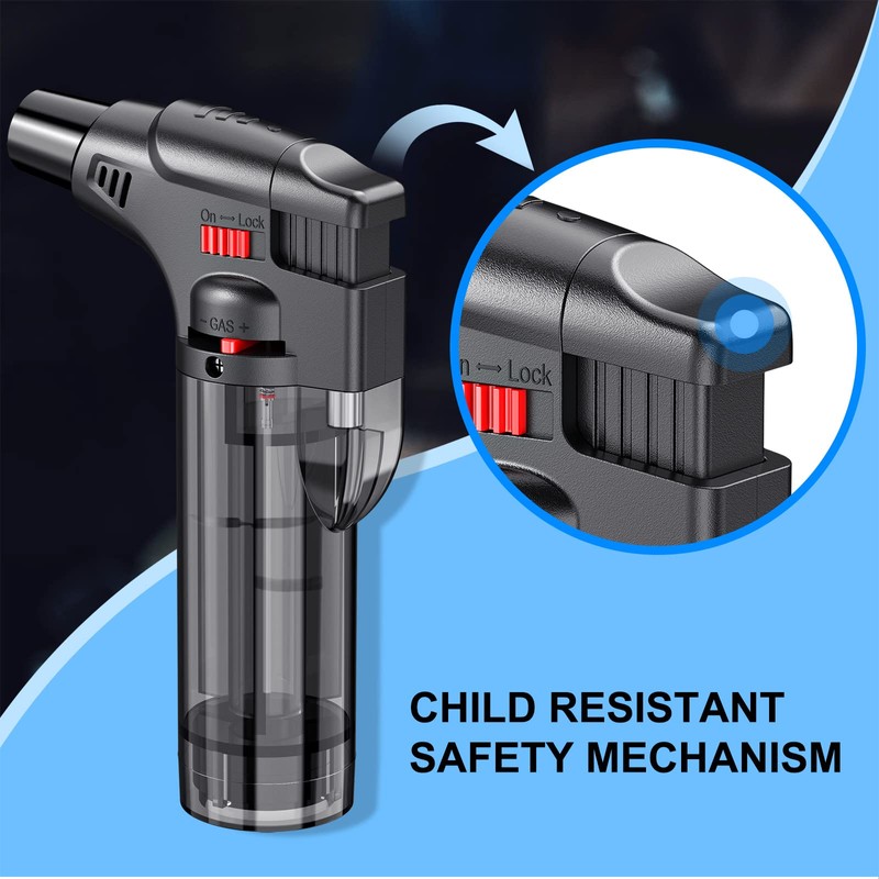 Torch Lighters, 4 Pack, Butane Refillable Jet Flame Torch Lighter,