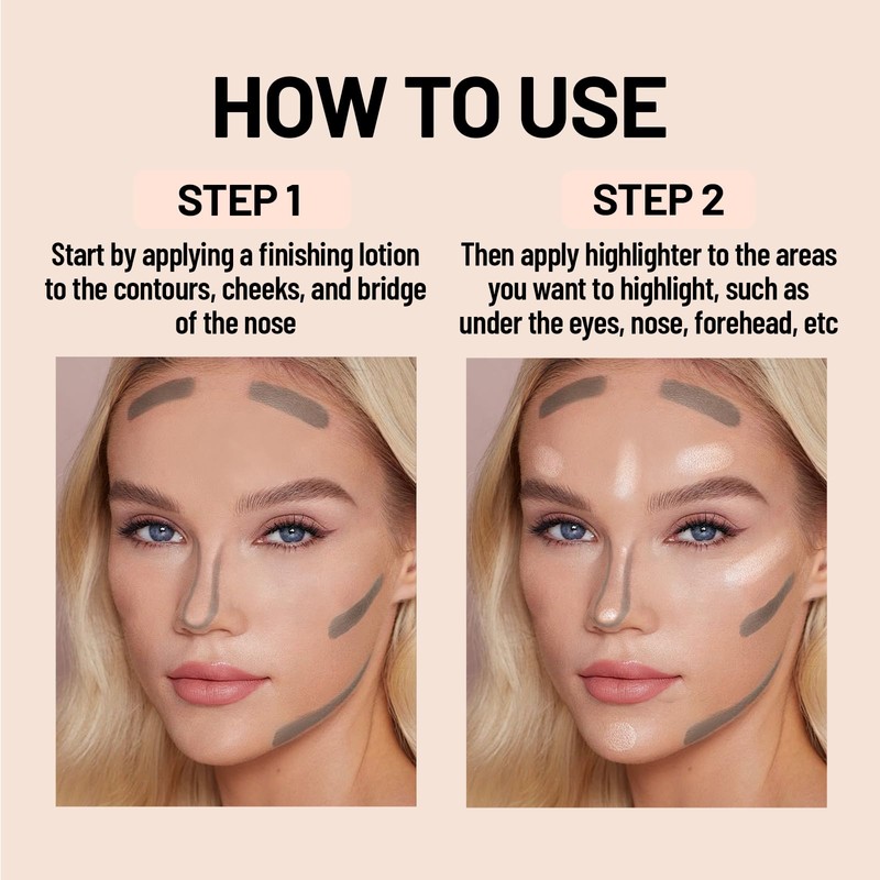 HOSAILY 2 Pcs Cool Toned Grey Liquid Contour and Highlighter