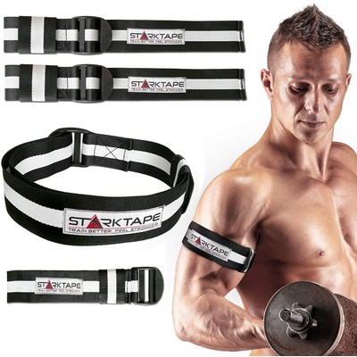 BFR Blood Flow Restriction Bands. 4 Pack Occlusion Glutes Band for Arms and Booty, Legs, Men and Women Training. Gain Fast Muscle Growth Without Lifting Heavy Weights, 2'' Width Elastic Strap