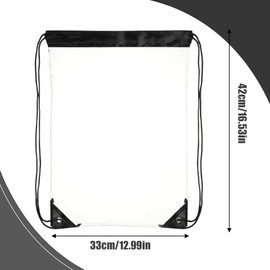 WeddHuis 2 Pack Festival Bag Clear Bag Waterproof Sports Bag Cosmetic Bag Accessories Festival Bag Large for Event Stadium Swimming Outdoor etc Drawstring Backpack, multicoloured