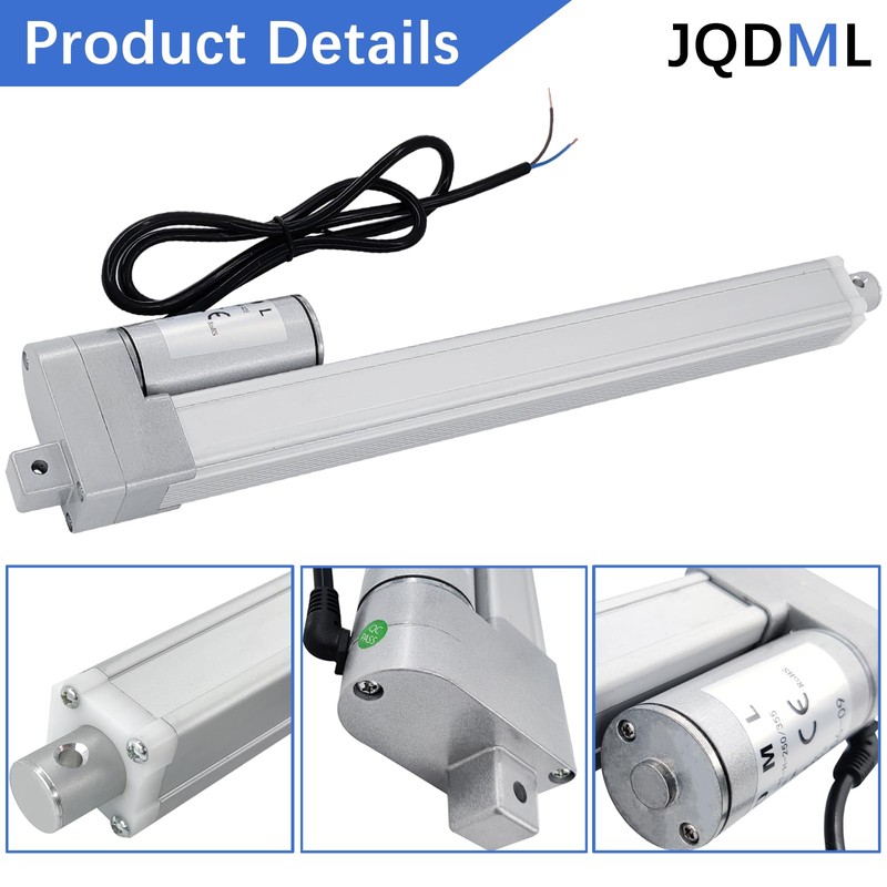 JQDML 22 Inch Stroke 12V Linear Actuator 300N/66lbs Speed 1.77"/sec