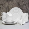 QOUTIQUE Bone China Dinnerware, 20PC Set, Service for 4, White