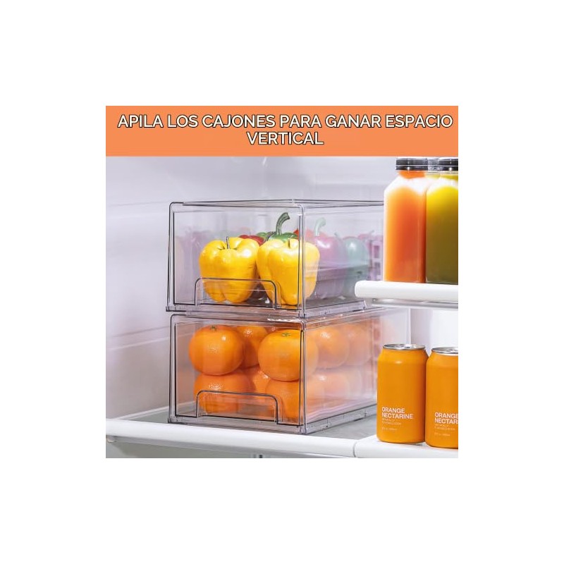 Sorbus Fridge Drawers - Clear Stackable Pull Out Organizer Bins