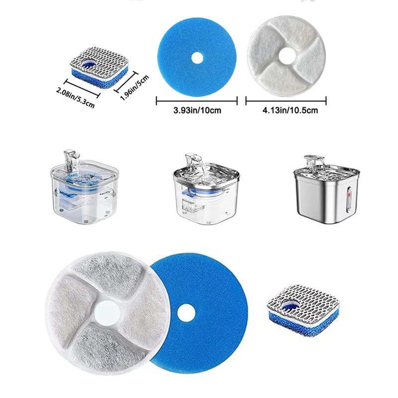 Mijradge Cat Water Fountain Filters, 6 Pack Replacement Filters for