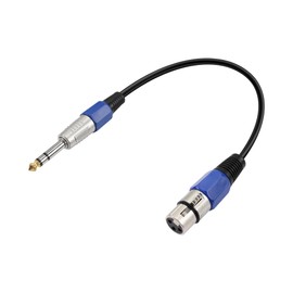 PNGKNYOCN 1/4" to XLR Cable,XLR 3 Pin Female to 6.35mm TRS Male Balanced Microphone Cable for Microphone, Mixer, Speaker（0.3M/1FT）
