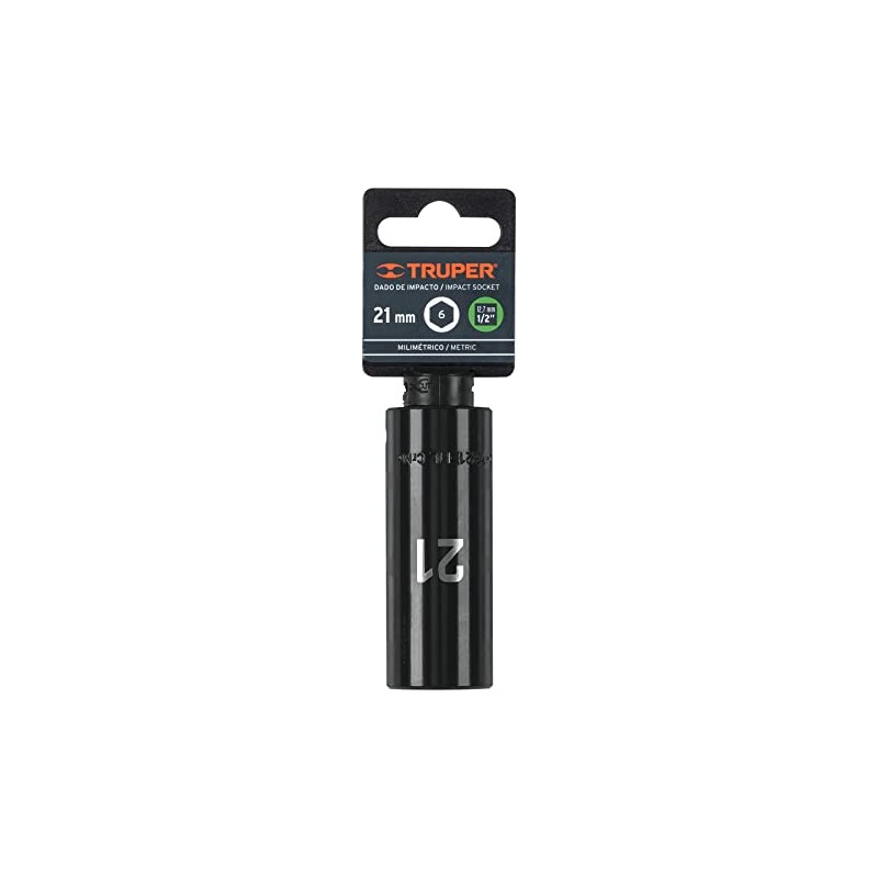 Truper D-7321-ML, Dado largo de impacto 6 puntas mm, 21