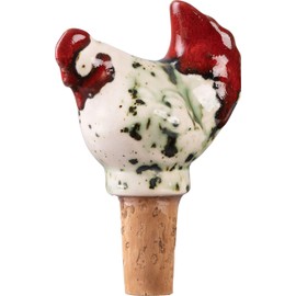 PLATINUX Bottle Cork Chicken Colourful Ceramic Diameter 2.3 cm Handmade Decorative Cork Decorative Cork Bottle Stopper Handmade