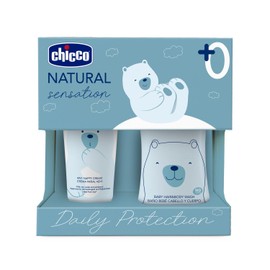 CHICCO Natural Sensation - Set 2: 1 Shampoo & Body Bath - No Tears 200 ml, 1 Wrap Cream 4-in-1 100 ml