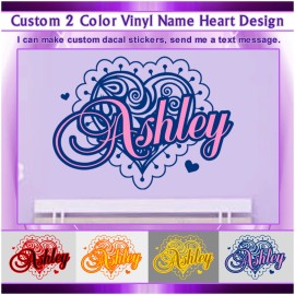 Oracal Heart Vinyl Wall Sticker Custom Name Colors Art Design Signs Mural Decal 066