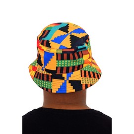Adult Size - Kente African Bucket hat by Tribe Afrique Red
