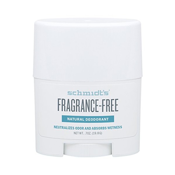 Schmidt's Fragrance-Free Natural Deodorant Stick Travel Size 0.7 Ounce