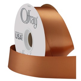 Offray Double Face Satin Craft Ribbon, 1-1/2-Inch Wide by 50-Yard Spool, Coffee