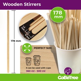 Pack of 1000 Wooden Stirrers 17.8 cm Long Disposable Coffee Sticks Coffee Wooden Stirrers Sticks for Tea and Coffee Wooden Sticks for Crafts