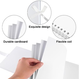 Vienrose Fotoalbum zum Selbstgestalten und Einkleben 21,5 x 15 cm, DIY Scrapbook Album mit 40 weißen Seiten, Spiralalbum für Baby, Hochzeit und Geburtstag, Weiß