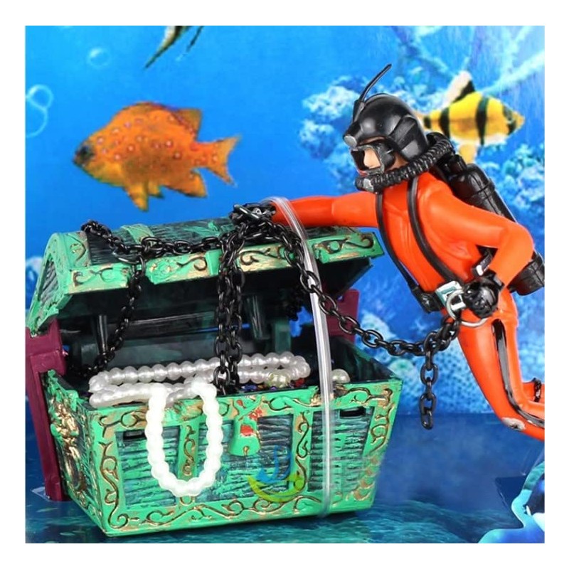 Aquarium Treasure Box Decorative Underwater Jewelry Box Ornament Fish Tank