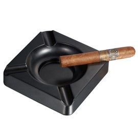Visol Heavyweight Black Matte Metal Cigar Ashtray