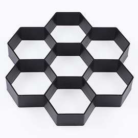 Skelang Hexagon Pavement Mold, 11.4"×11"×1.7" Reusable Walk Path Maker, Concrete Cement Pavement Mold for DIY Garden Concrete Path, Patio Lawn Walkway, Yard Floor Paving