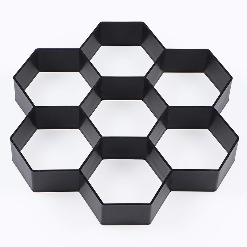 Skelang Hexagon Pavement Mold, 11.4"×11"×1.7" Reusable Walk Path Maker, Concrete