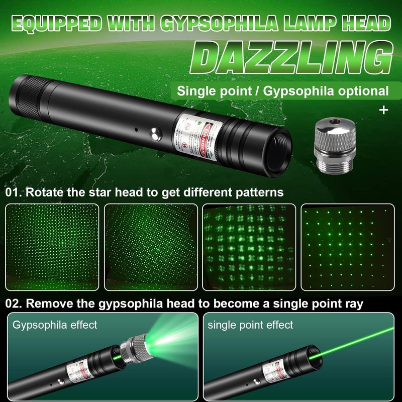 LUEIIN Long Range Laser Pointer 10000 Feet Visible Beam,USB Rechargeable