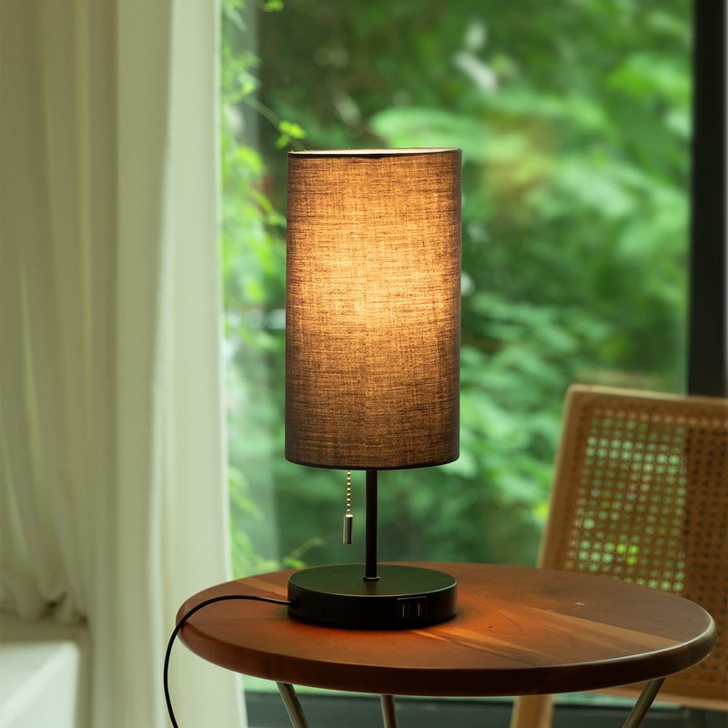 Aigostar Bedside Lamp with 2 USB Charging Ports, E27 Table